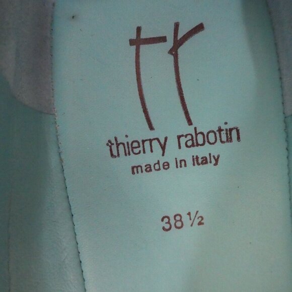 Thierry Rabotin Grace Pewter Wash Silver Italian Leather Flats Women 38.5 US 8.5 - Picture 10 of 12